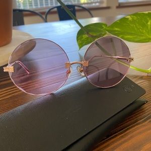 Wild fox starlight round sunglasses pink grandient